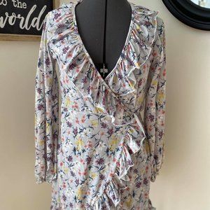 Floral mini wrap dress